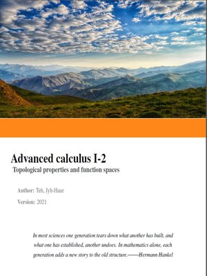 cover image of Advanced calculus I-2